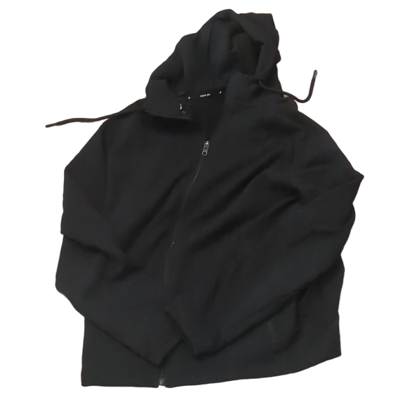 Public rec black zipped hooded sweatshirt jacket size medium